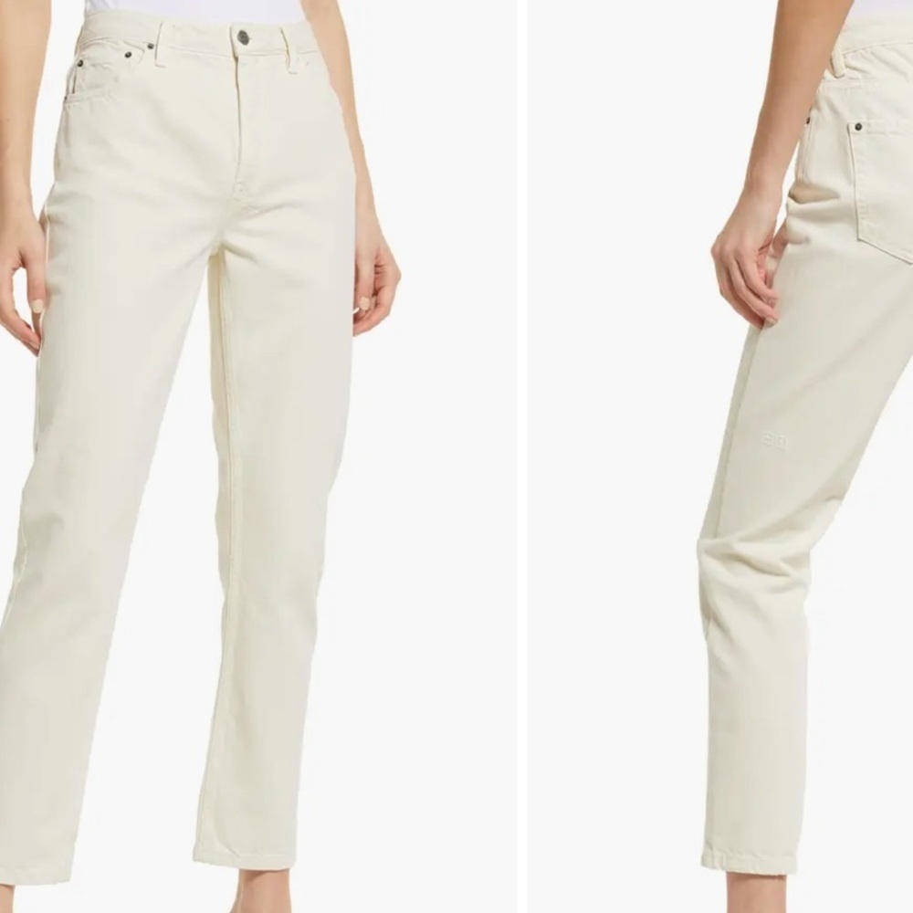 Ksubi Women's Cream Straight Leg Jeans